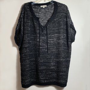 Extra Touch SS Sweater Black & White Sx 1X